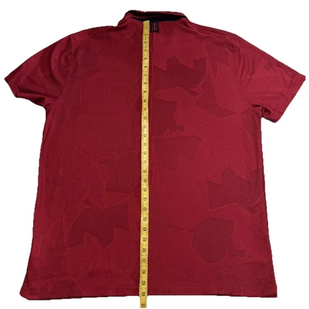 Mens‎ Nike Dri Fit Tiger Woods Camo Jacquard Golf Red Polo CT3801 Sz XL